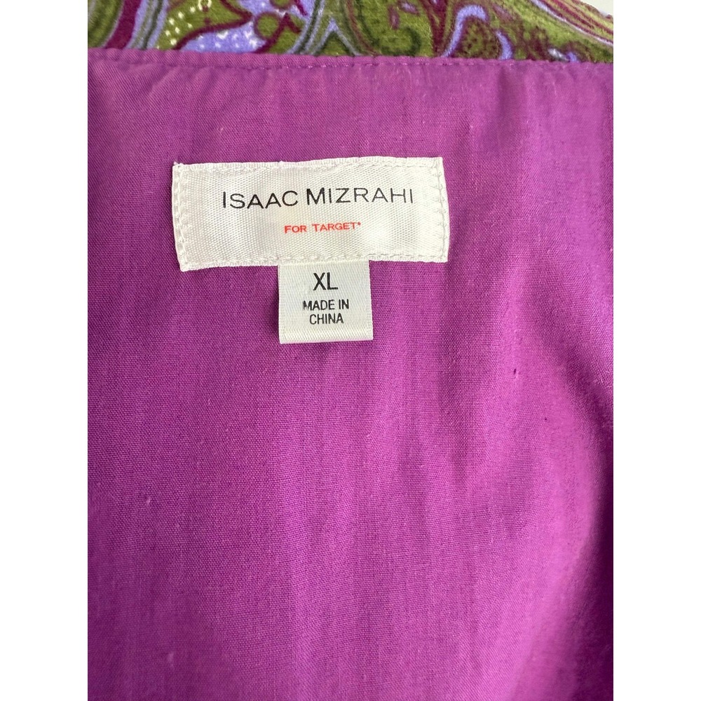 Isaac Mizrahi Purple Paisley Velvet Button Front Cardigan Blazer XLarge - Picture 6 of 6